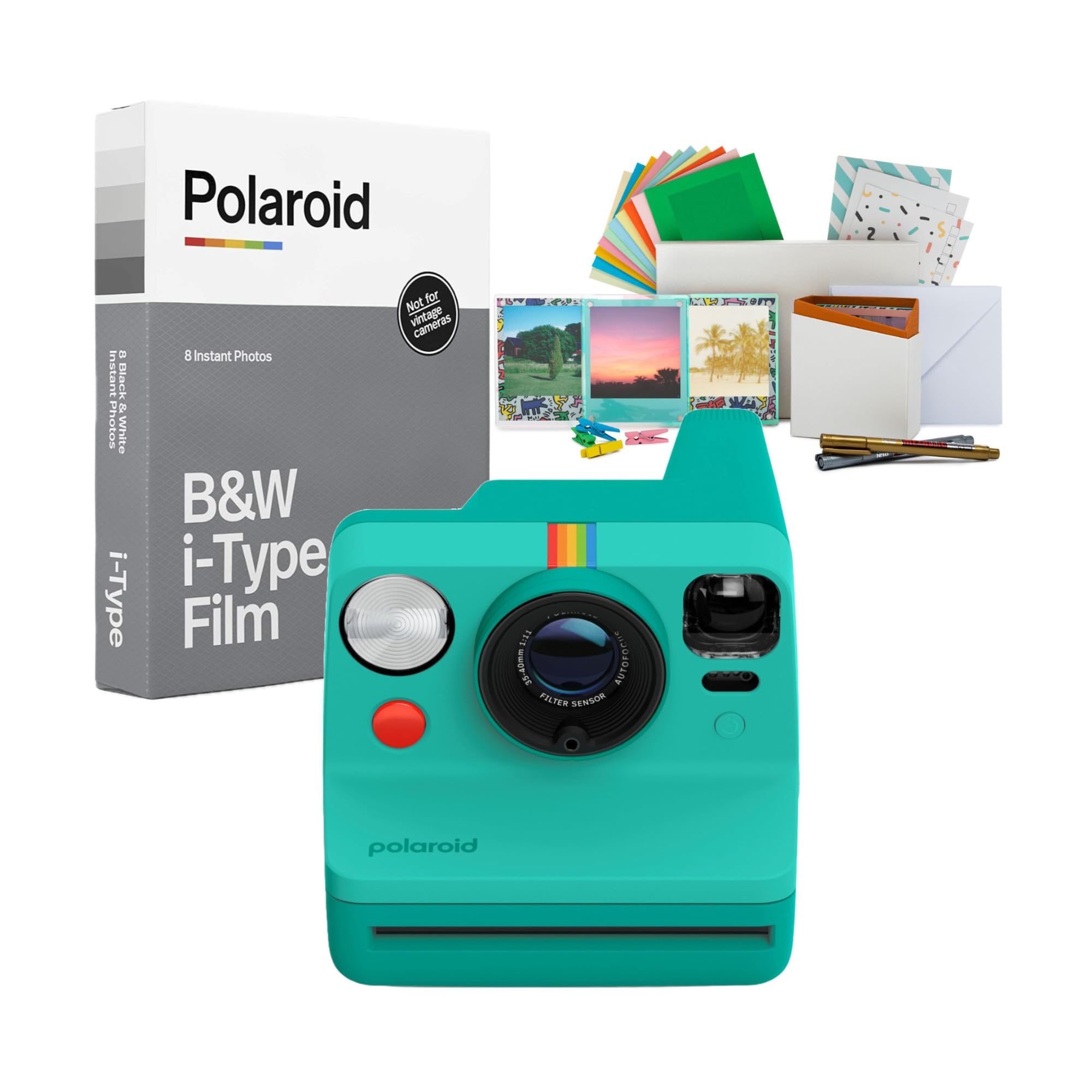 Polaroid Now Generation 3 Instant Camera (Teal) Bundle with Black and White Film and Accessories (3 Items)-image-6
