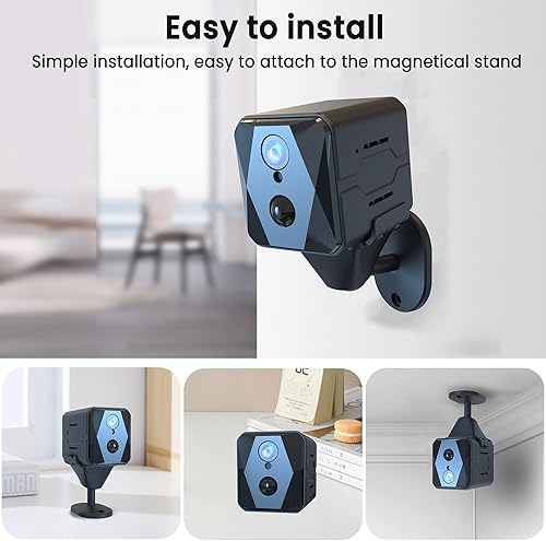 Miniatura 8 de Cámara espía oculta 4K QHD, mini cámara WiFi con grabación en tiempo real, movimiento AI y detección humana, almacenamiento en la nube y SD, visión