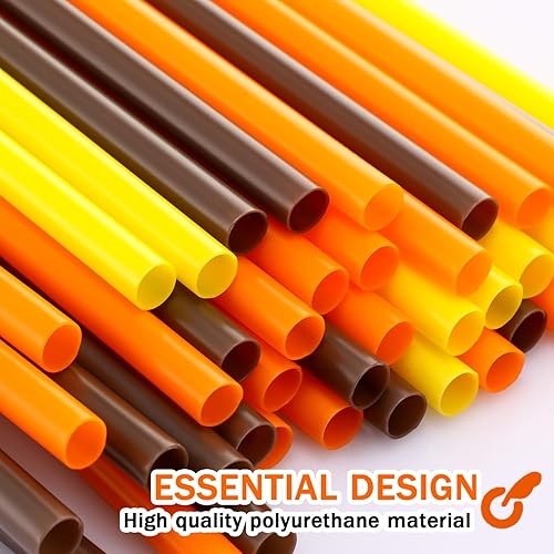 Miniatura 3 de Umigy 150 popotes de plástico para otoño, naranja, amarillo, marrón, 9 pulgadas, desechables, Acción de Gracias, fiestas, uso diario