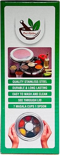 Miniatura 4 de Caja de masala de acero inoxidable, caja de especias de acero inoxidable, Masala Dabba, recipiente de especias de acero inoxidable, caja de especias