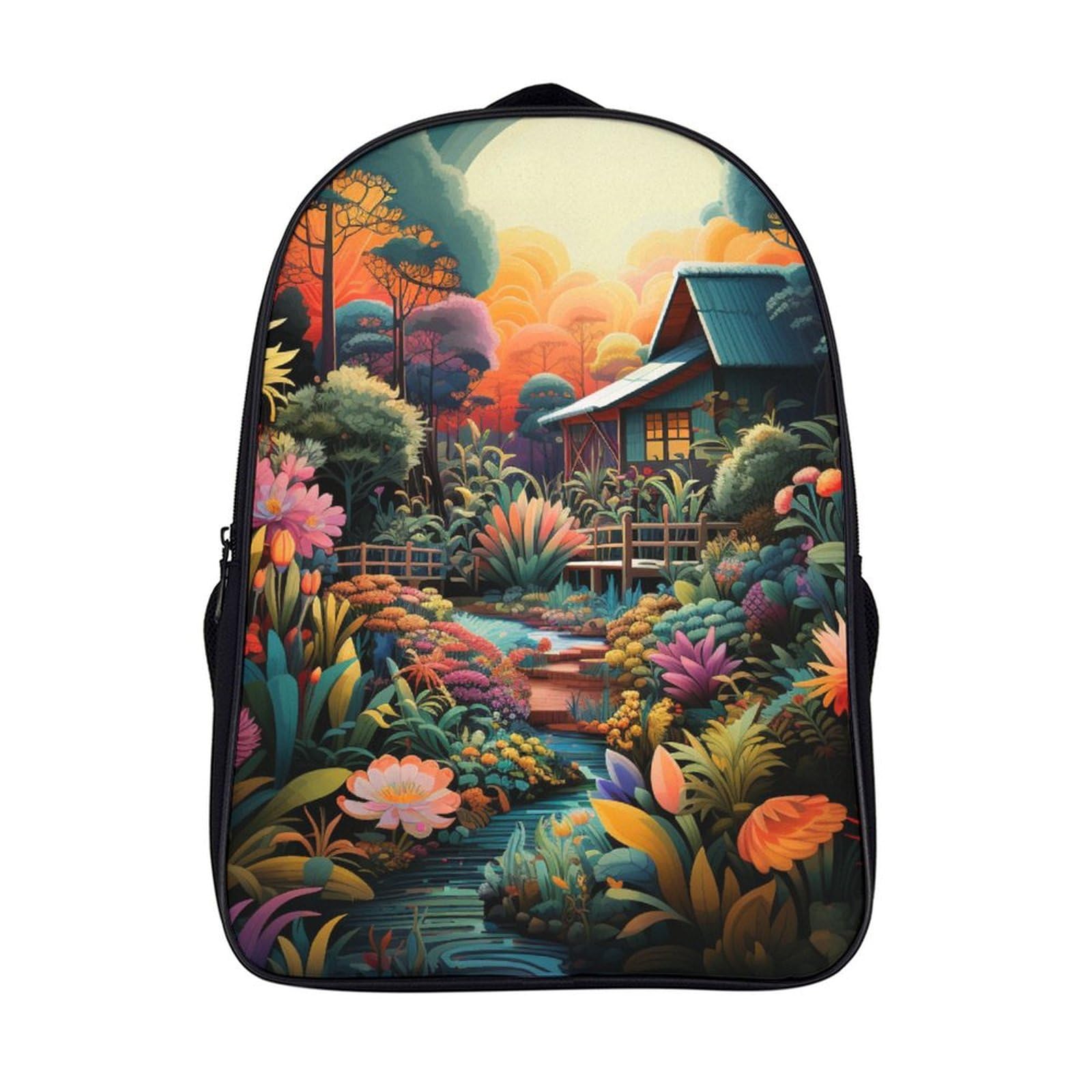 Mochila escolar Jungle Hut estampada e impermeable de 40x28x16cm para estudiantes 7