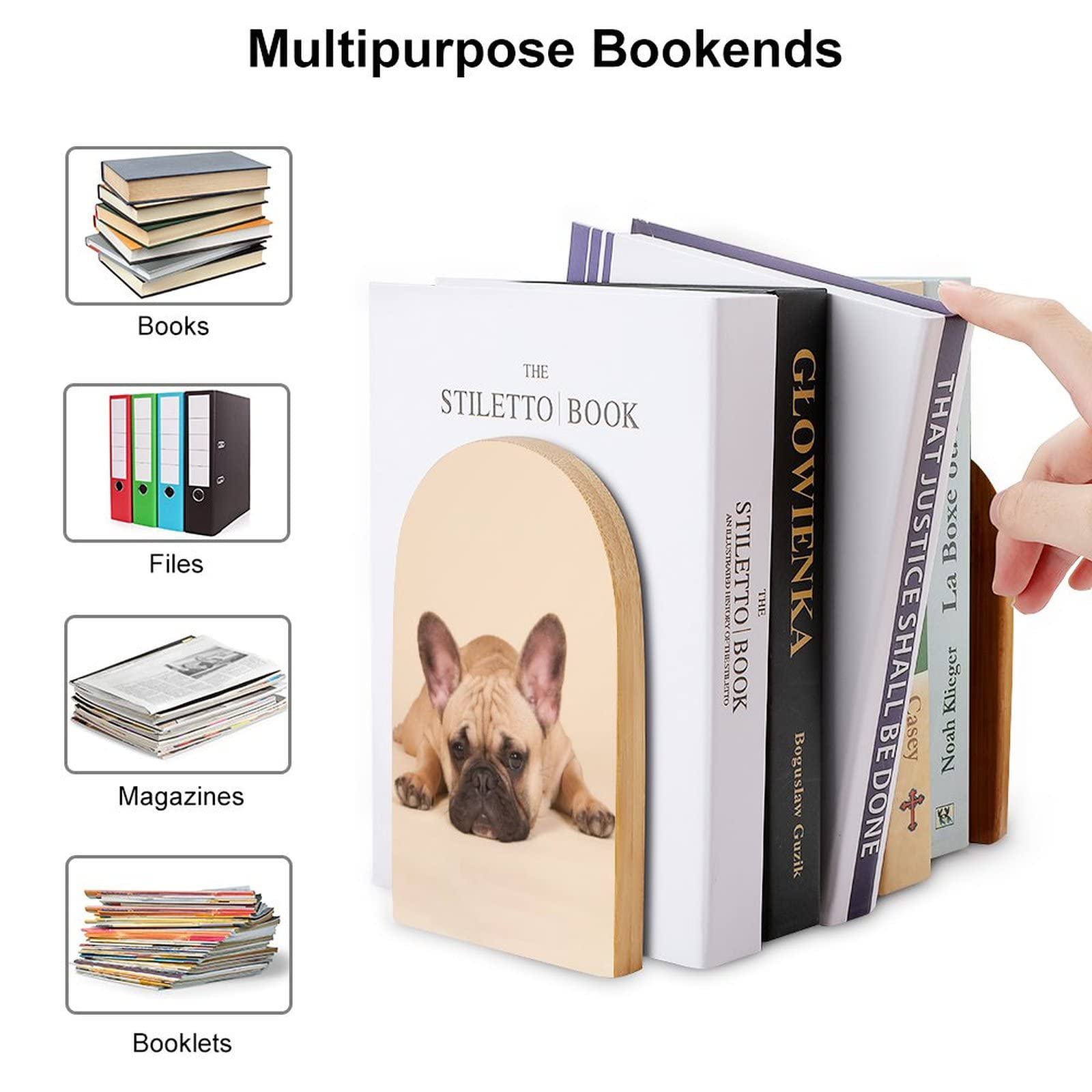 フレンチブルドッグ ブックエンド Amazon.co.jp: かわいいフレンチ ブルドッグ 木製ブックエンド ノン