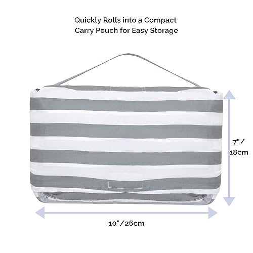 Miniatura 4 de Suessie Funda para carrito de compras y funda para silla alta con almohada de soporte, rayas grises y blancas con cojín