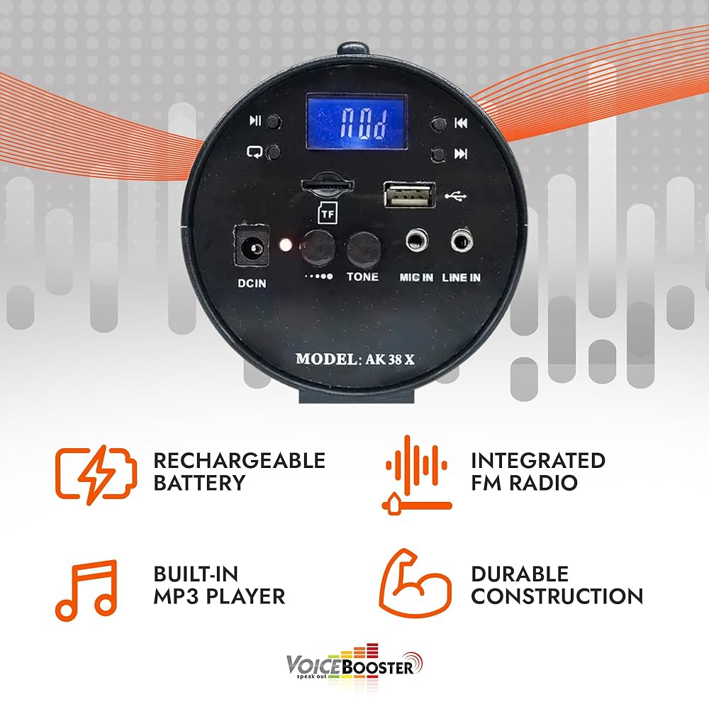 その他 VoiceBooster Voice Amplifier &amp; Mp3 Player &amp; FM Radio 25watts Black MR-AK38 (Aker) by TK ProductsPortable for Teachers Coaches Tour Guid g6bh9ry VoiceBooster Voice Amplifier & Mp3 Player 25watts Black MR