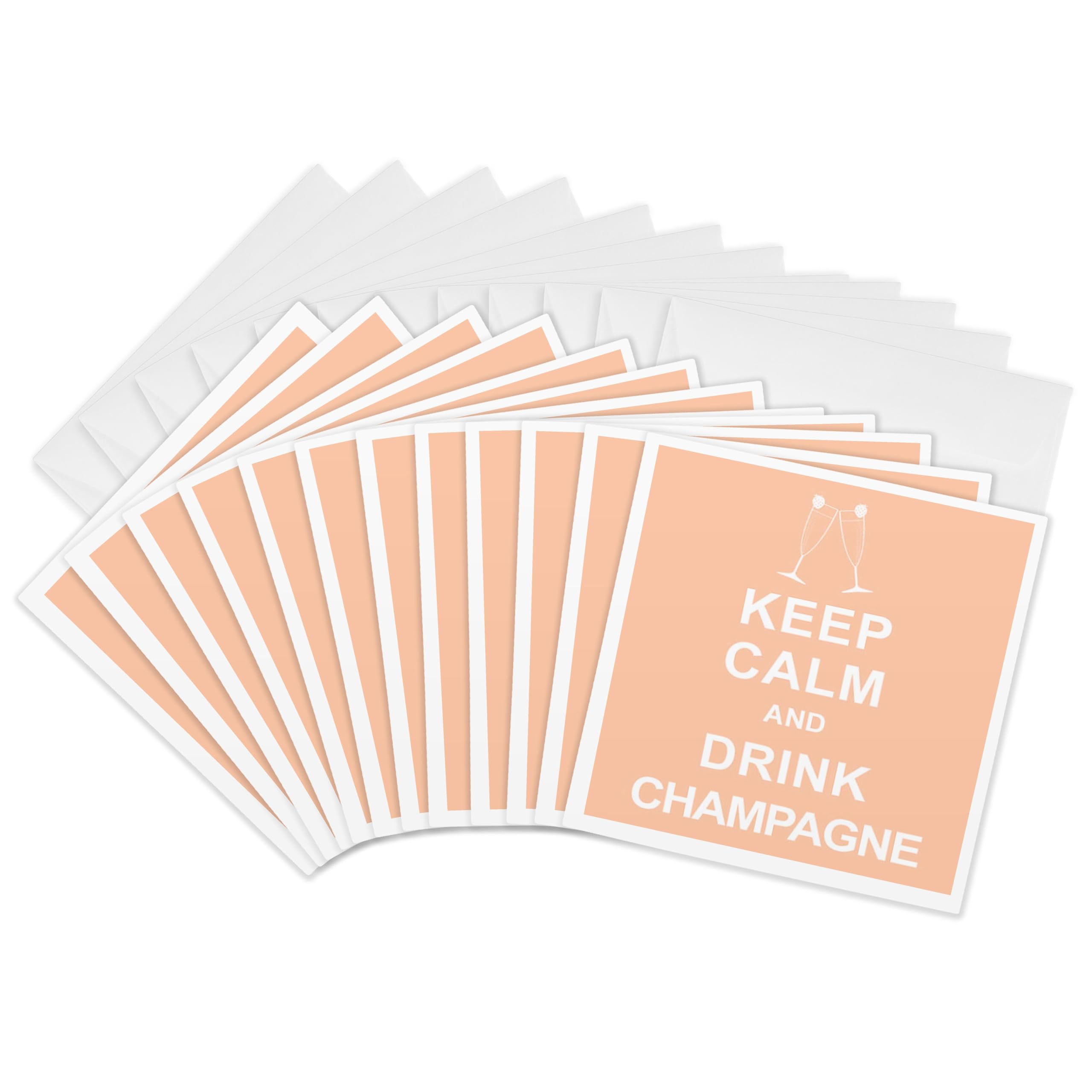 3dRose gc_193603_2 6 x 6-Inch"Keep Calm and Drink Champagne" Greeting Card (Set of 12)
