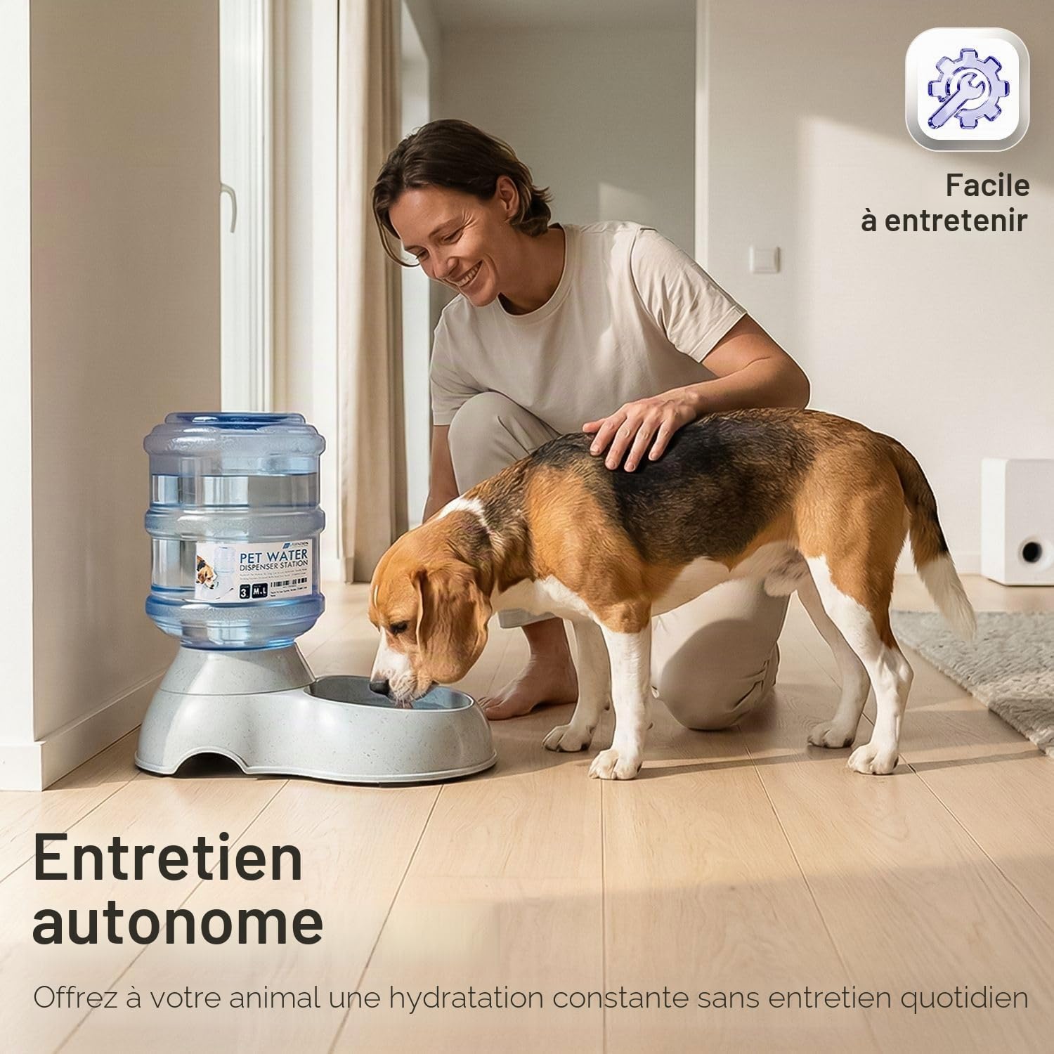 Flexzion Gravity Distributeur d'eau pour Chiens et Chats (10 litres) Abreuvoir Automatique pour Chiens et Chats de Petite et Grande Race
