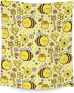 Bee Blanket Gifts, 60"x80" Cute Bee Print Throw for Women Girls, Soft Cozy Warm Flannel for Sofa Bed