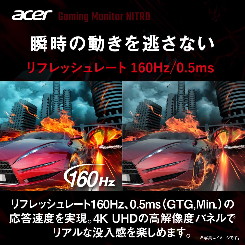 cake Acer 27インチ4K 160Hzゲーミングモニターとアーム Amazon.co.jp