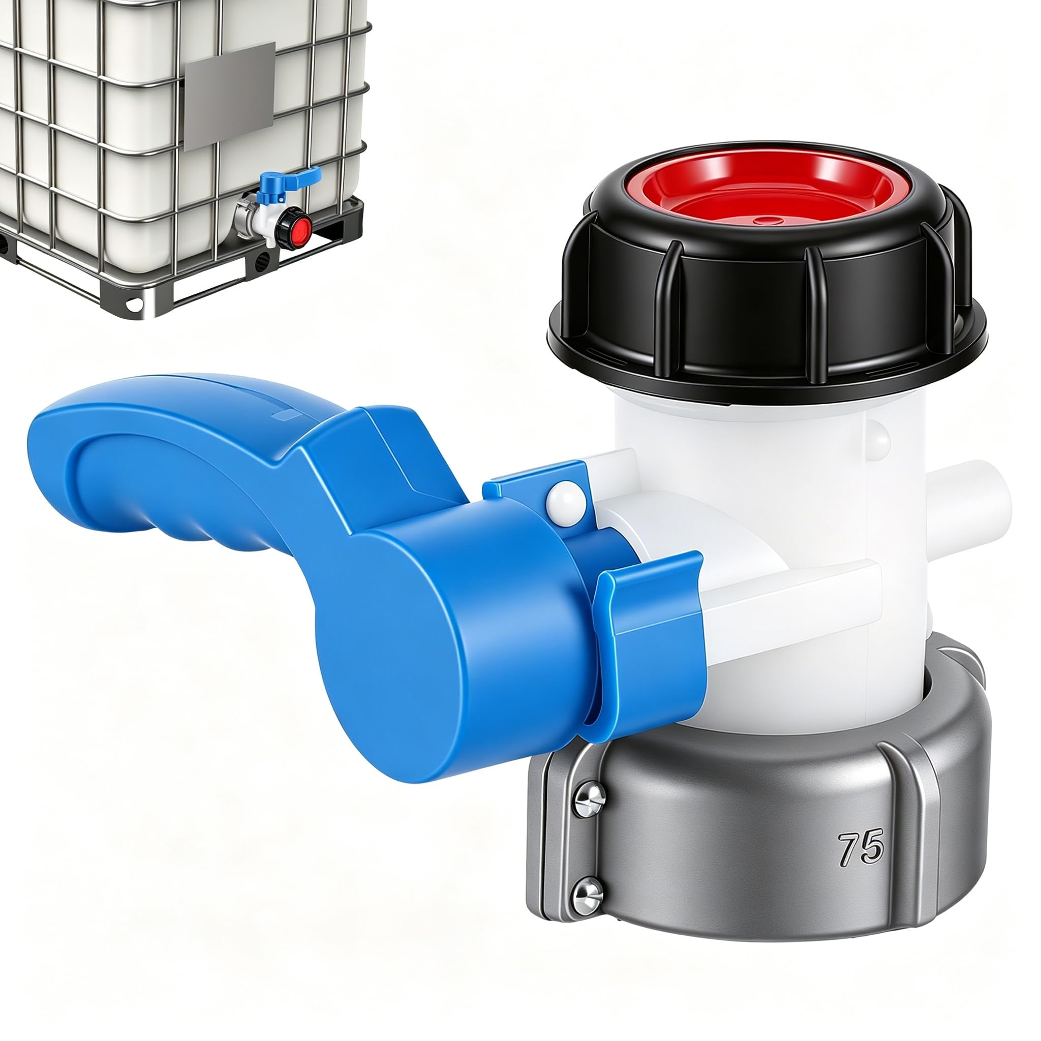 Robinet de Vidange IBC Dn50 pour Citerne de Pluie et Bidon de Jardin