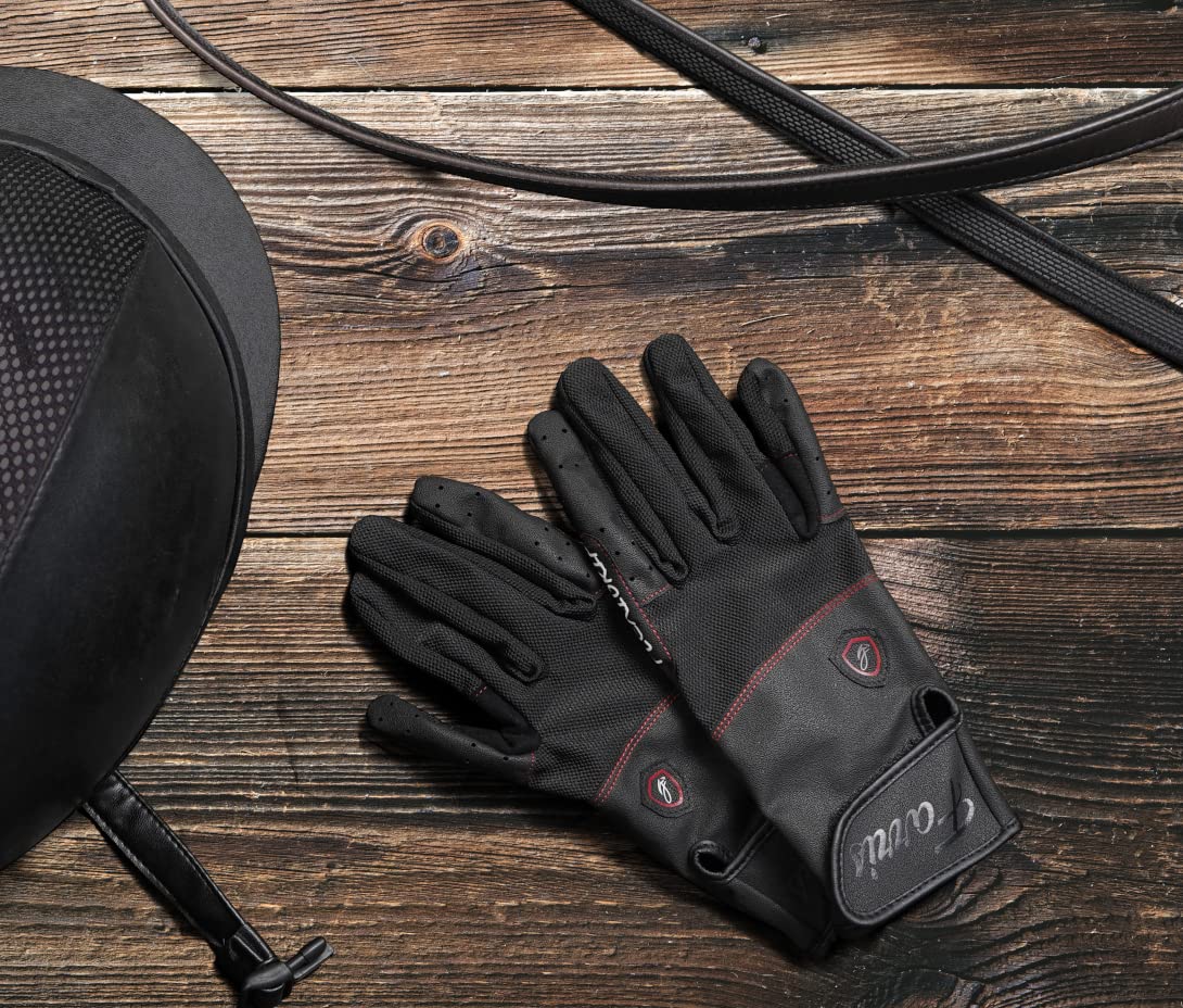 FARRIS Flexgrip - Guantes de equitación para mujeres y hombres, guantes ecuestres acolchados con malla transpirable y pulgares y dedos reforzados