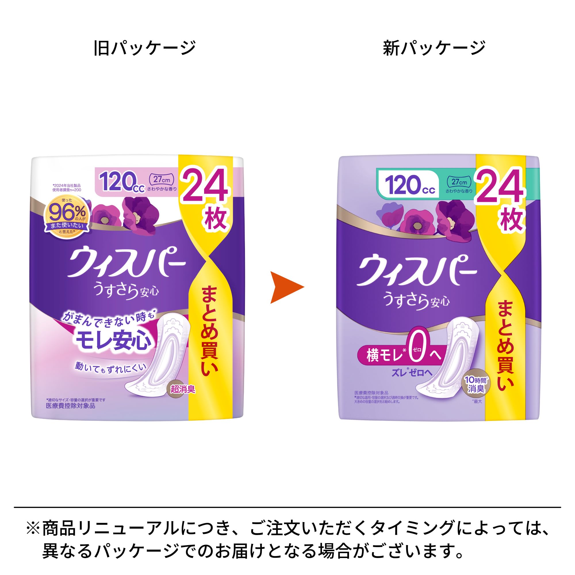 Amazon | ウィスパー 120cc 120枚(24枚×5パック)【がまんできない時も