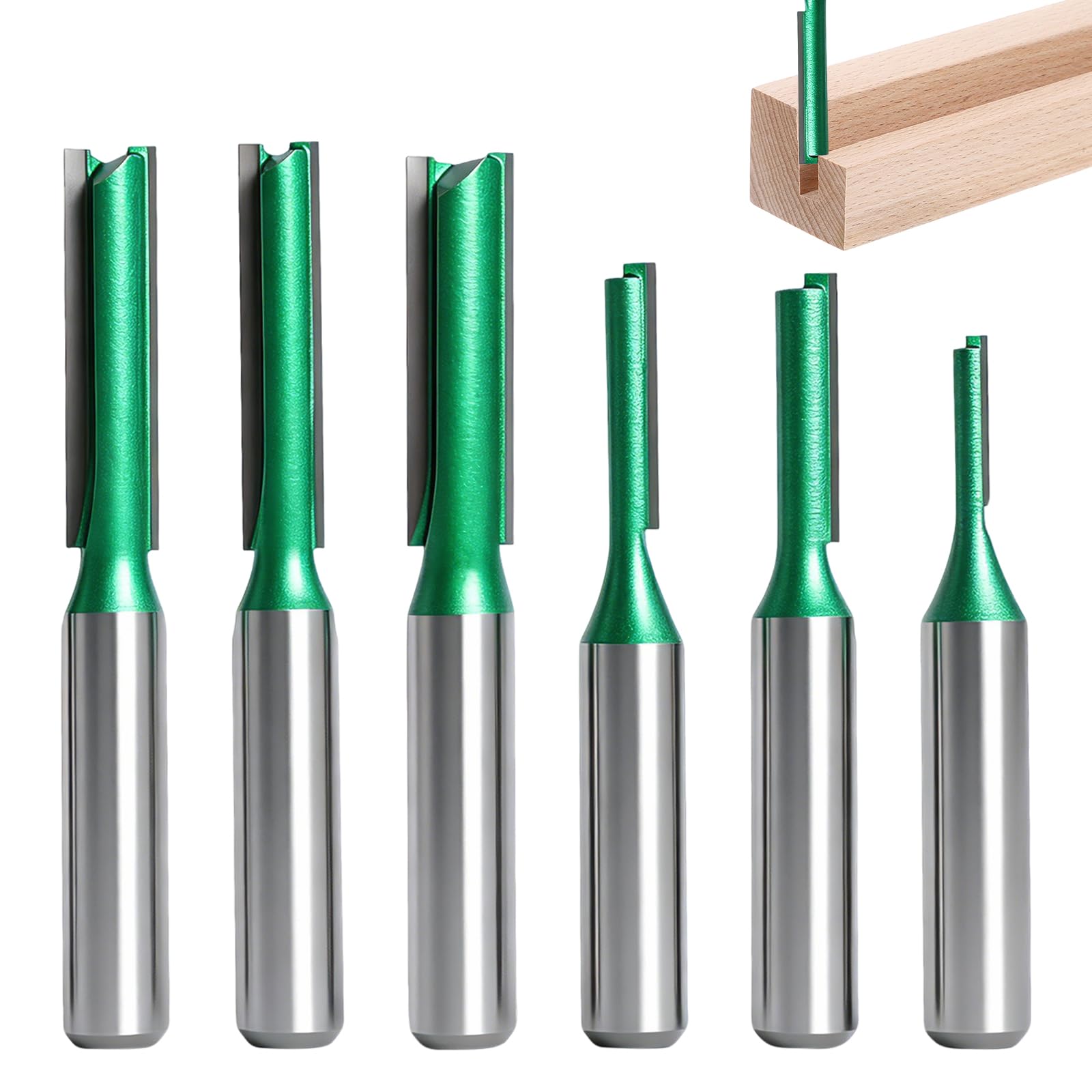 Router Bits 8mm Shank Straight Router Bit Set 3mm 4mm 5mm 6mm 7mm 8mm Single Double Flute Router Bit for Woodworking