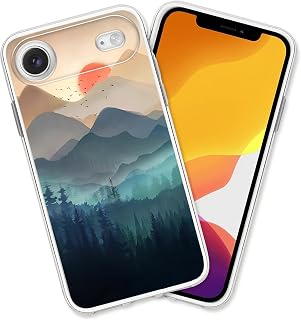 Compatible for iPhone Air Case, Mountain Landscape Sunrise Aesthetic Mountain Sunset Shockproof Protective with Unique Design for Women Girls TPU Cover Clear Case