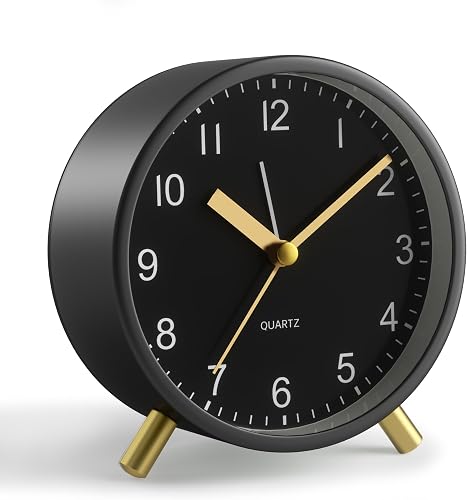 Modern Black and Gold Alarm Clock