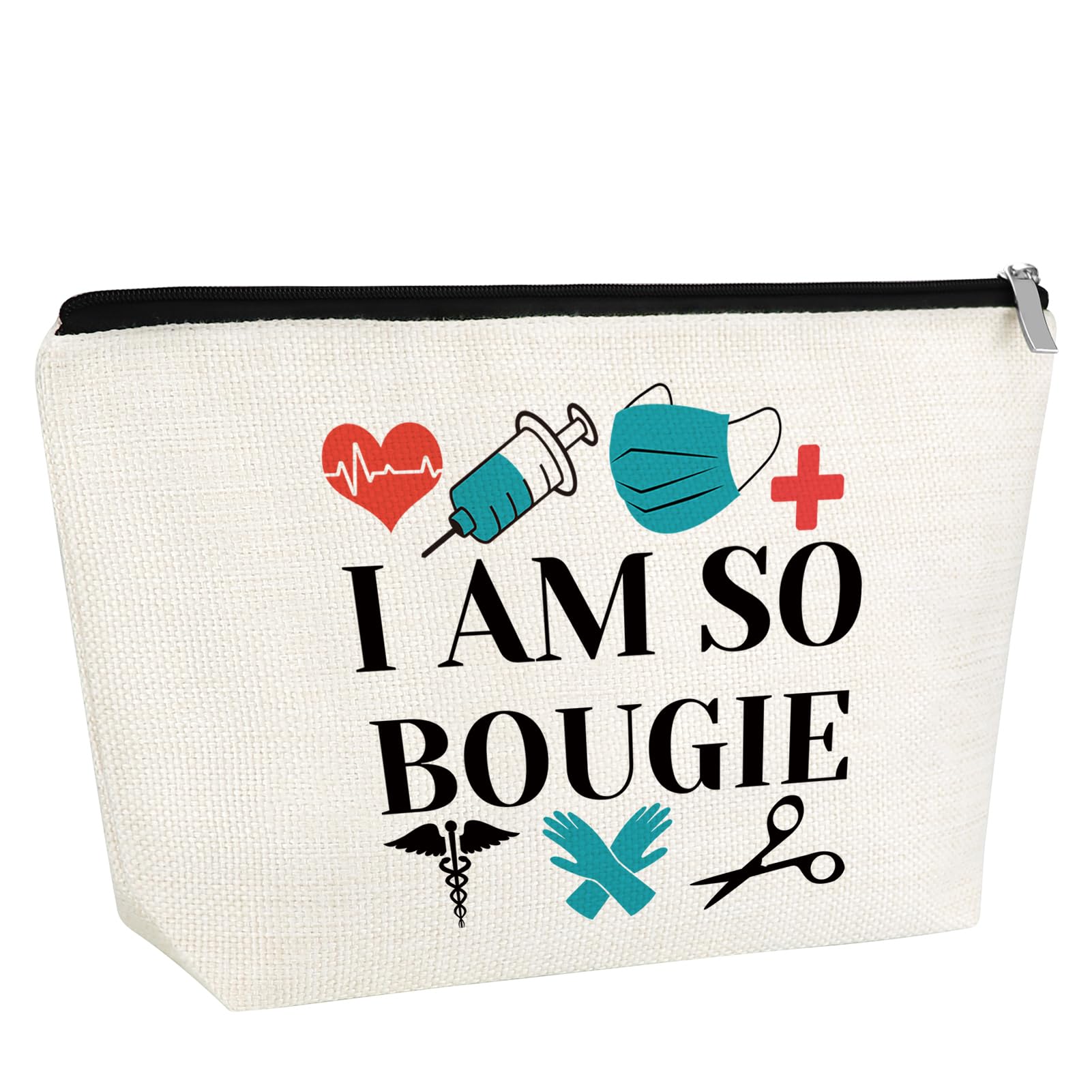Gfhzdmf CRNA Gifts For Nurse Makeup Bag Future CRNA Gifts Anesthesiologist Gifts Cosmetic Bag CRNA Graduation Gift CRNA Survival Kit (I Am So Bougie