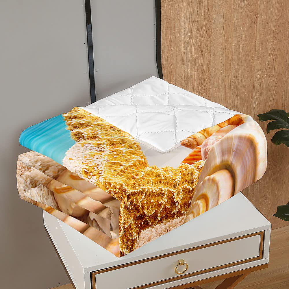 Chickwin Copriletto Trapuntato Singolo Matrimoniale – Stampa Onde, Effetto Goffrato, Microfibra Morbida, 220x240 Cm, Leggero Per Estate E Mezze Stagioni