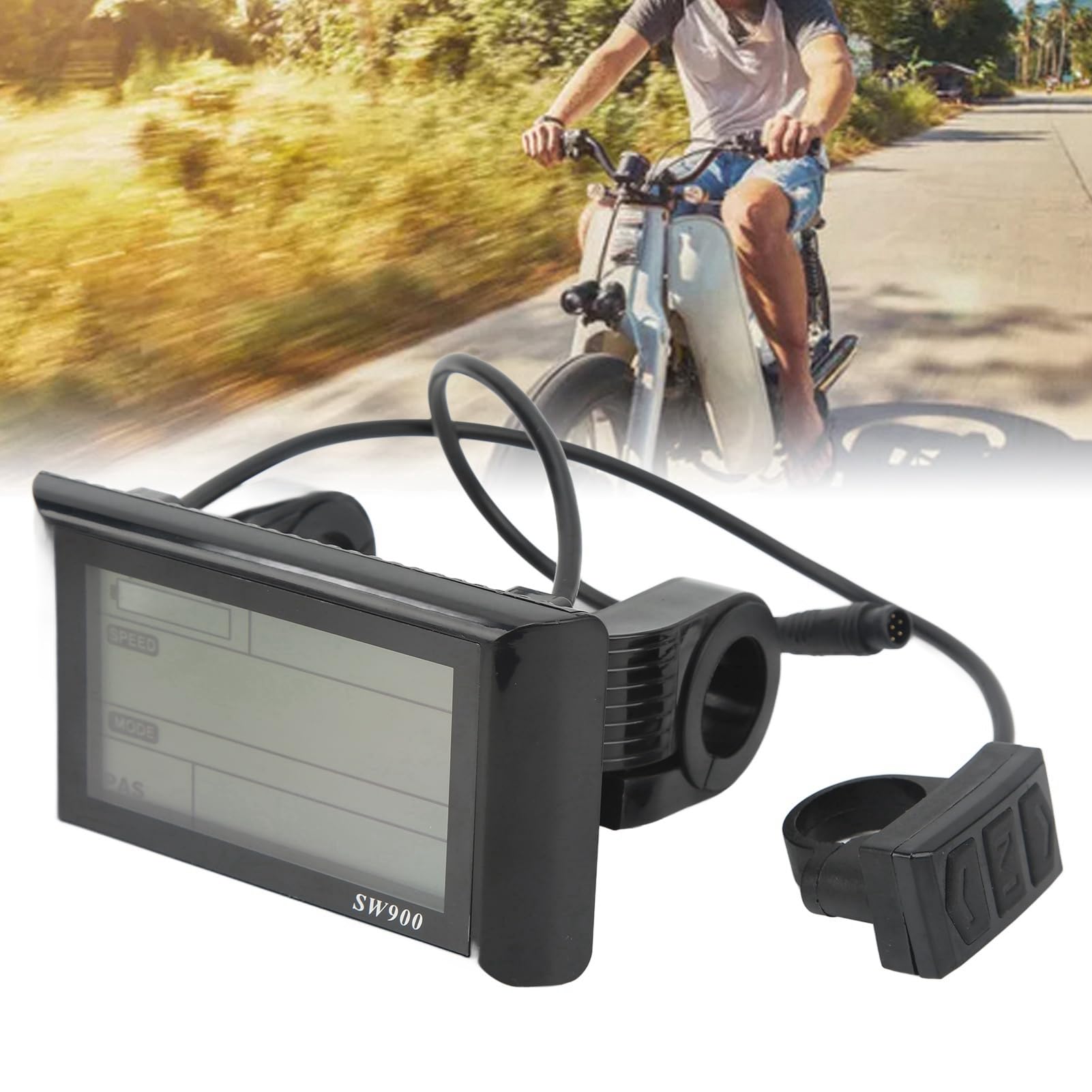 SW900 EBike Display 24V 36V 48V Electric Bicycle Screen Panel Speedometer LCD Display 7 Pin Connector, Diameter 22mm - View #5