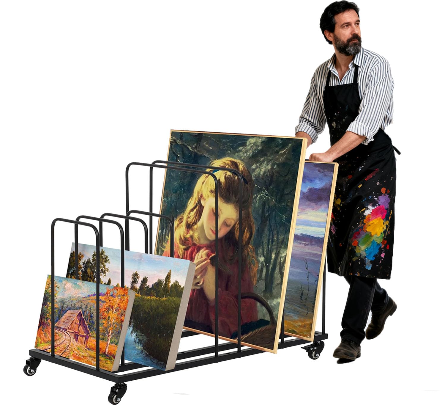 Meuble de rangement artistique tonchean pour organiser un atelier de peinture à la maison