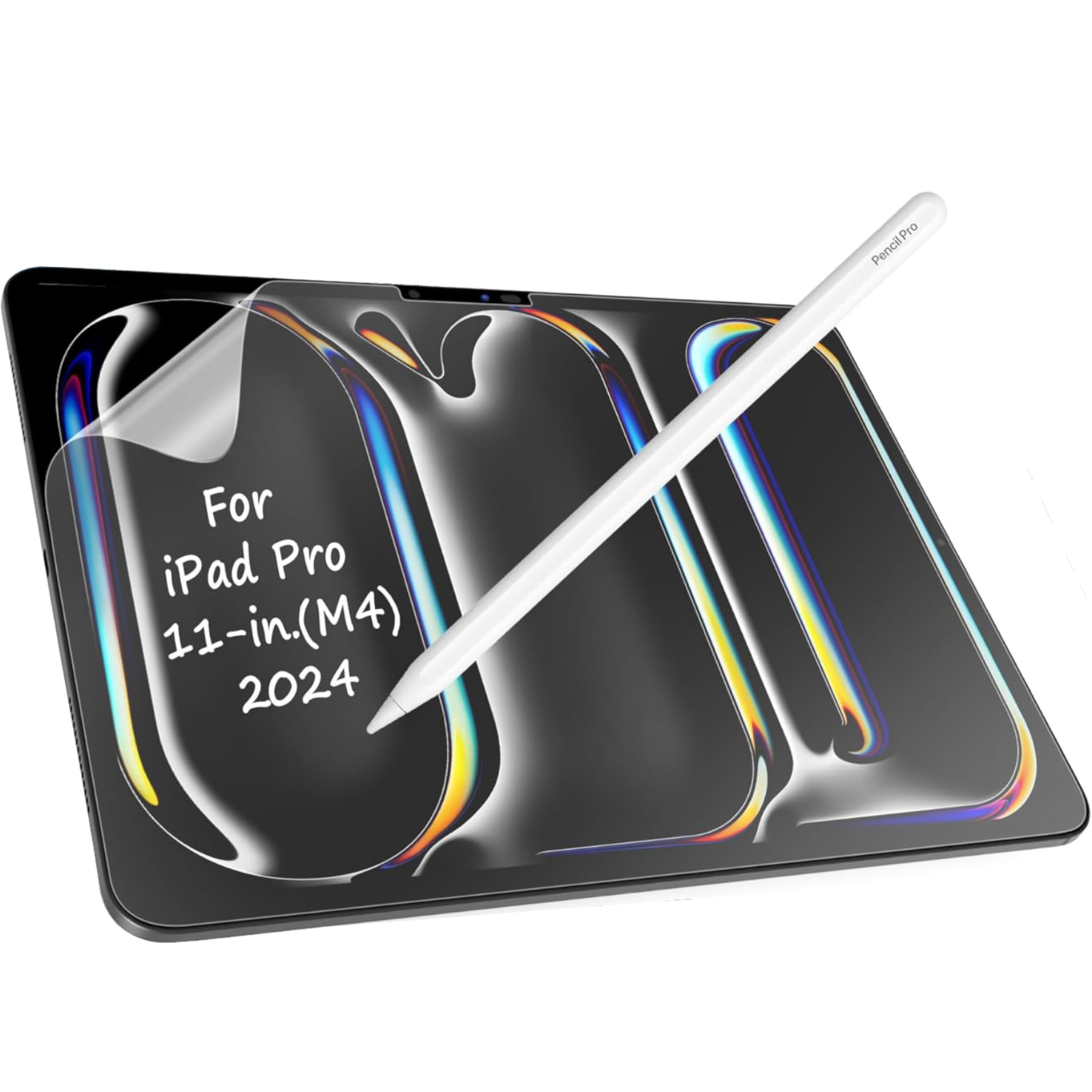 2 Pack Paper Screen Protector for NEW iPad Pro 11Inch M4 Screen Protector 2024 Released, Write and Draw Like on Paper Anti-Glare Matte PET Film, Anti-Scratch, Compatible with Apple Pencil