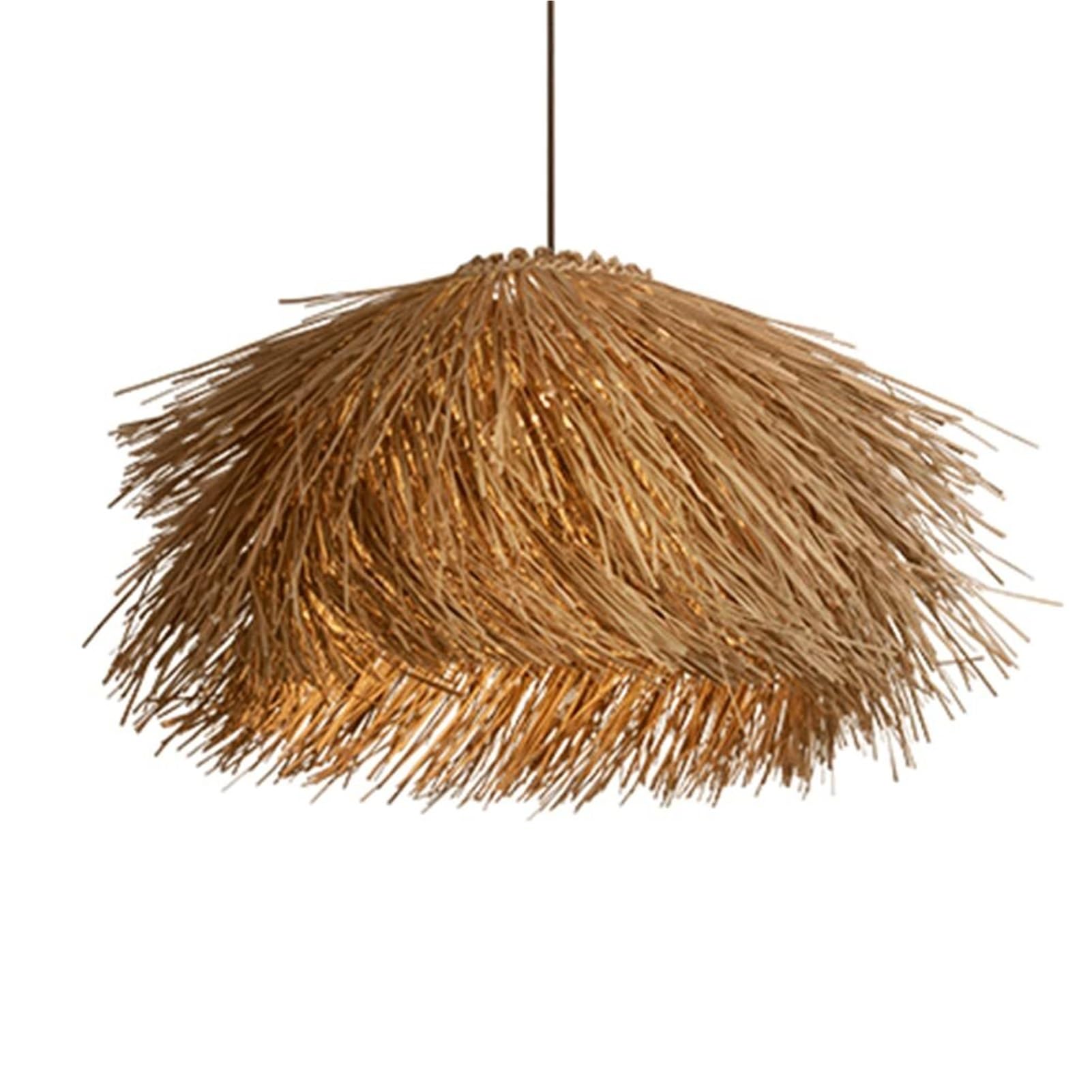 KBUUKYYXouy Irregular Vine Wicker Natural Rattan Braided Bird Nest Chandelier Handwoven Coastal Country Pastoral Hanging Lamp for Bar Bedroom Farmhouse Rustic Kitchen