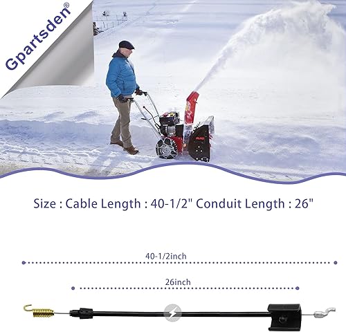 Miniatura 2 de Gpartsden 946-04237 746-04237 - Cable de embrague de soplador de nieve de repuesto para MTD Troy Bilt Craftsman Huskee lanzanieves de una etapa