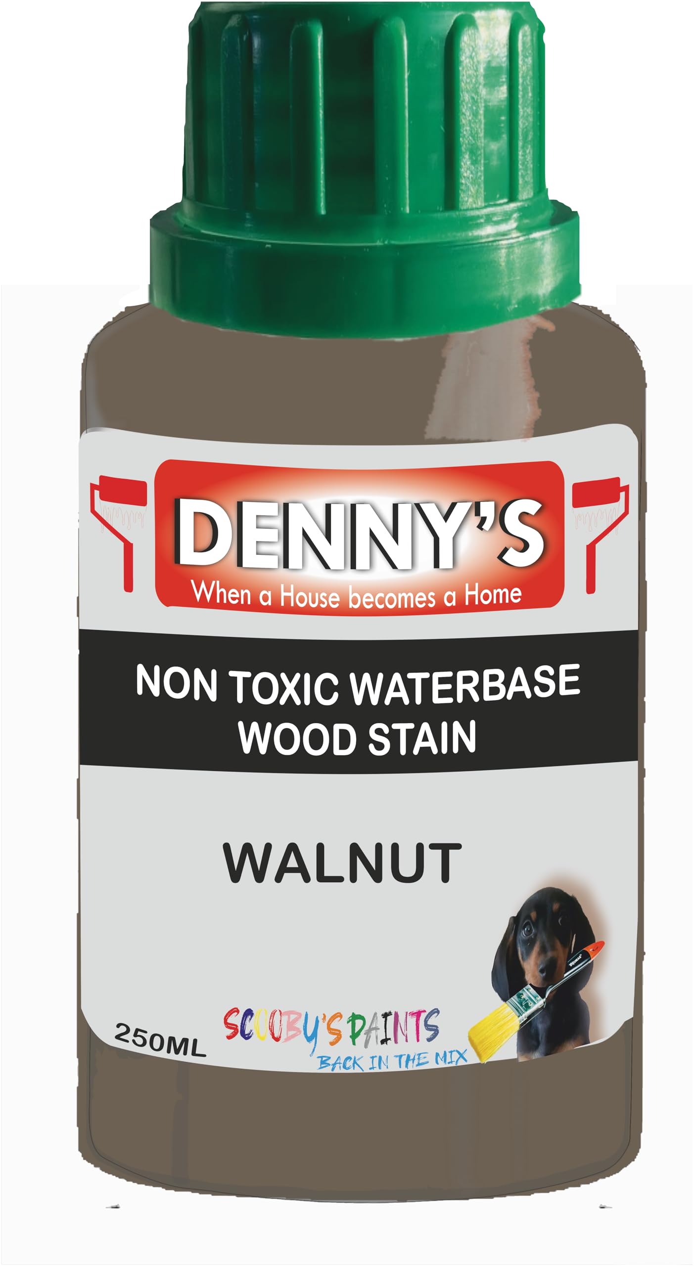 Wood Stain Water Based | 12 Colours | Interior Furniture Stain | Light & Dark Stains | Eco-Friendly & Non-Toxic Wood Dye Paint | Easy Application | Quick Dry & Low Odour (Walnut 250ml)