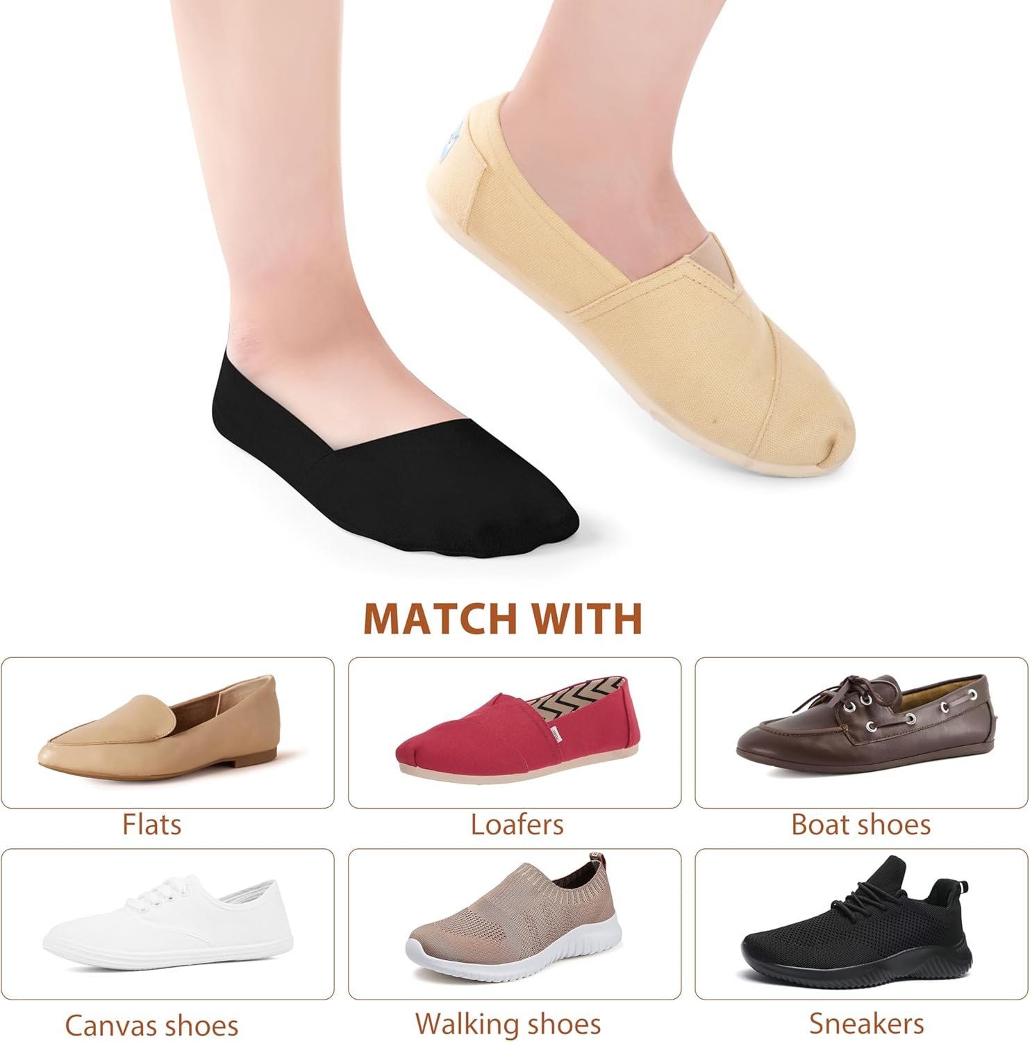 No Show Socks Women: 6 Pairs Silky Low Cut Socks for Flats Loafers - Image 6
