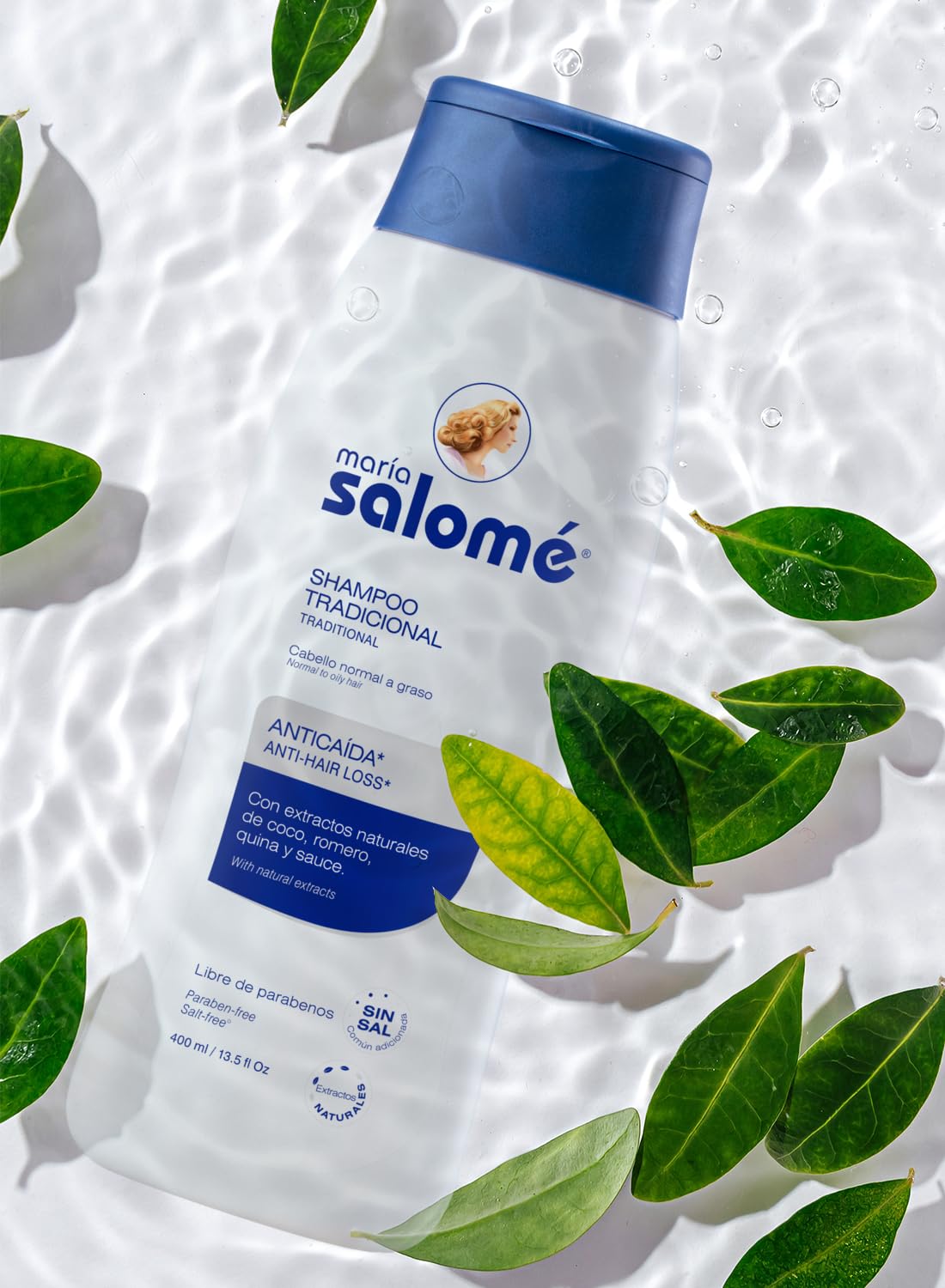 Maria Salomé Champú 400 ml - Anticaída Y estimula EL crecimiento. Sin SAL, Sin, Parabenos
