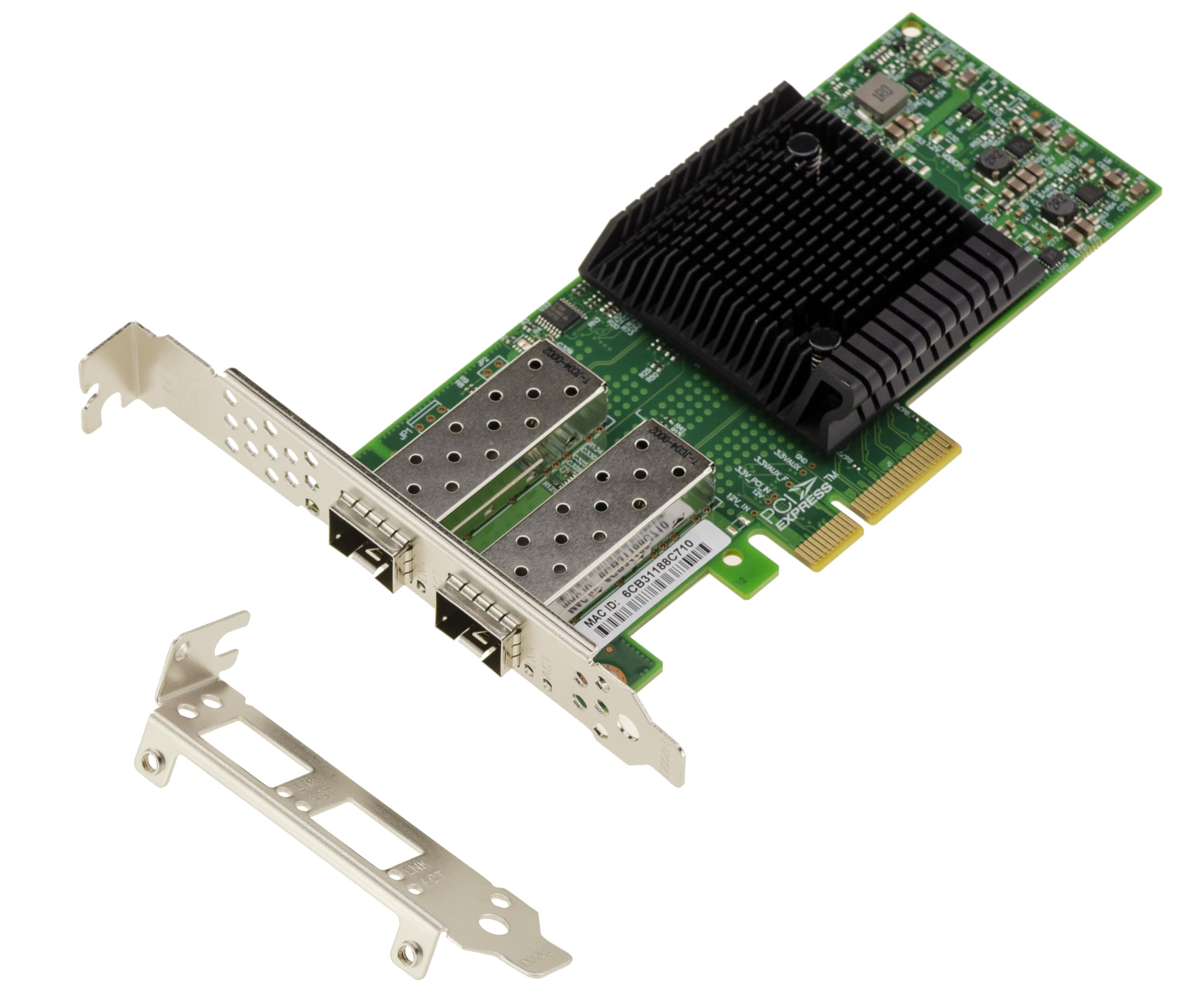 KALEA-INFORMATIQUE Scheda controller PCIe x4 LAN 10G in fibra SFP+ a 2 porte con chipset MELLANOX ConnectX-4, supporto RDMA, SR-IOV, PXE