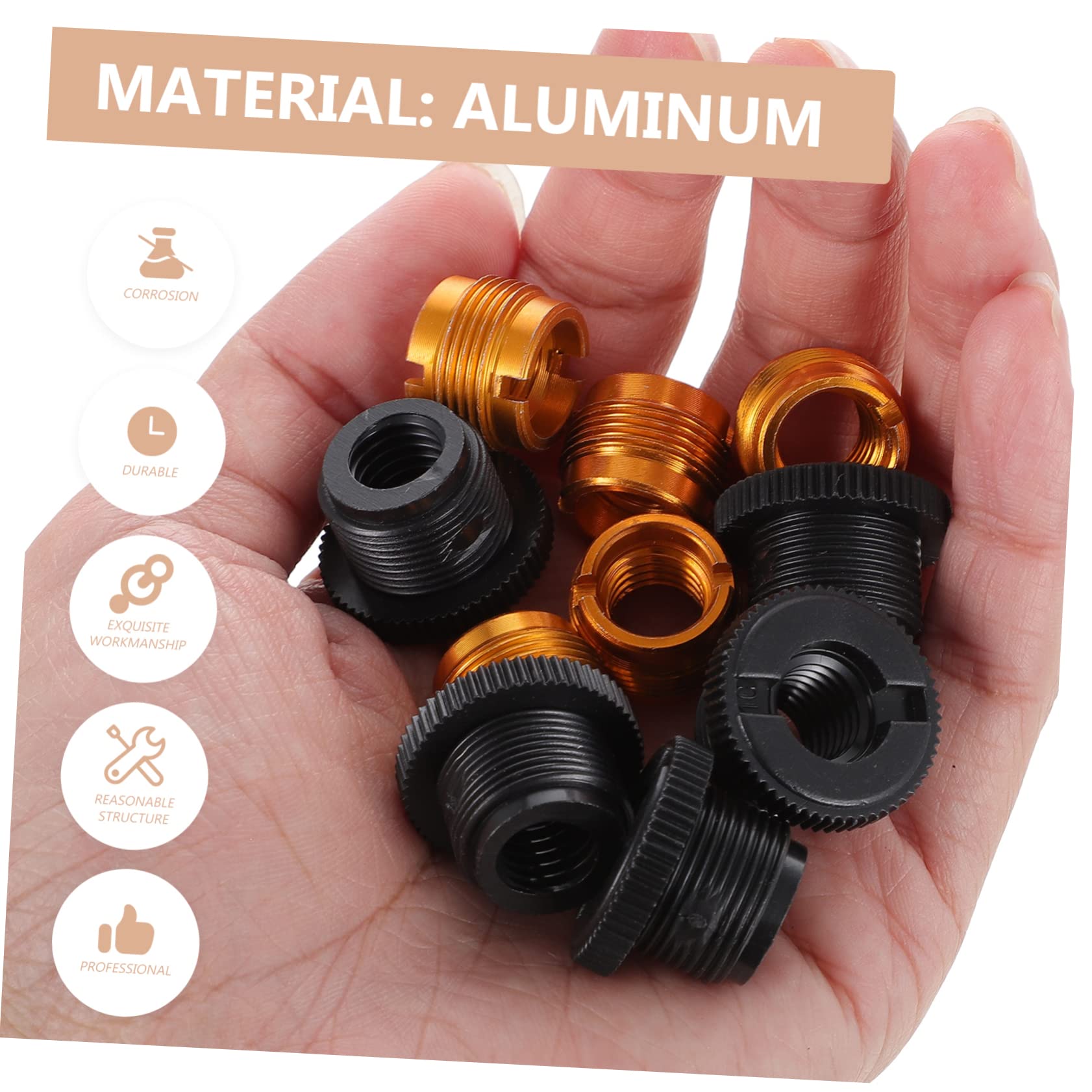 Lot De 5 Adaptateurs Micro 3/8" Femelle Vers 5/8" Mâle En Cuivre - Antirouille, Pour Pieds De Micro