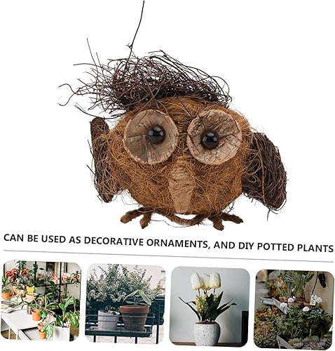 Miniatura 4 de Happyyami 1pc Owl Flower Basket Natural Coir Planter Owl Succulent Planter Replaceable Planter Basket Liners Owl Flower Pot Coconut Liners for