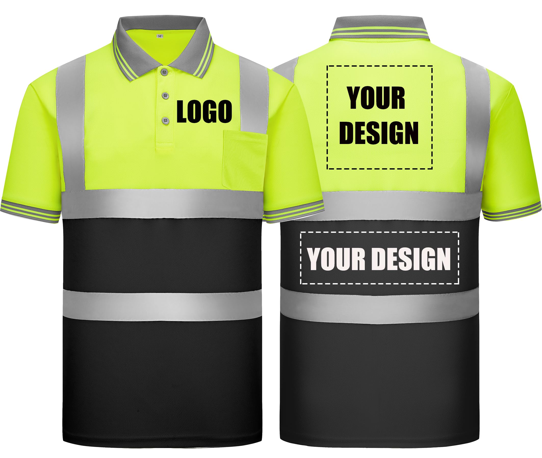 Breathable Safety Shirt High Visibility Shirt Class 2 ANSI Standard Customized T Shirt Quick Dry Work Wear