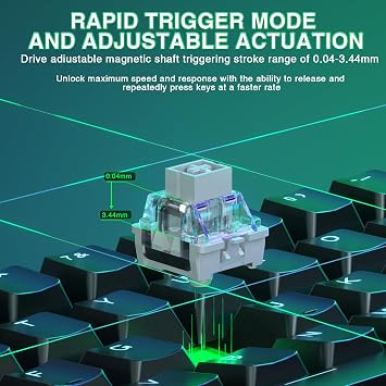 Aula WIN60 HE - 60% Mechanical Gaming Keyboard Wired, Magnetic Switch Hot Swappable, Adjustable Actuation Rapid Trigger Mode, 8000 Hz Polling Rate, RGB Small Keyboard 60 Percent Compact Design for PC