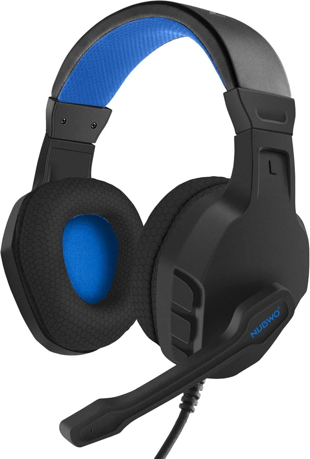 NUBWO U3 Gaming Headset with Mic for PC, PS4, PS5, Xbox1, Mac, Switch, Wired Over-Ear Gaming Headphones with Mic Clear Call, Lightweight & in-Line Control-Blue