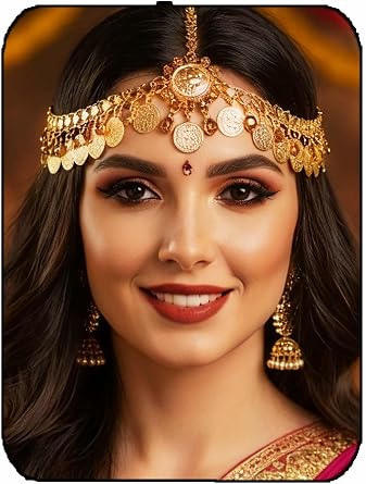 GORTIN Coins Head Chain Jewelry Gold Sequins Headpiece Boho Halloween Costume Hair Accessories for Women
