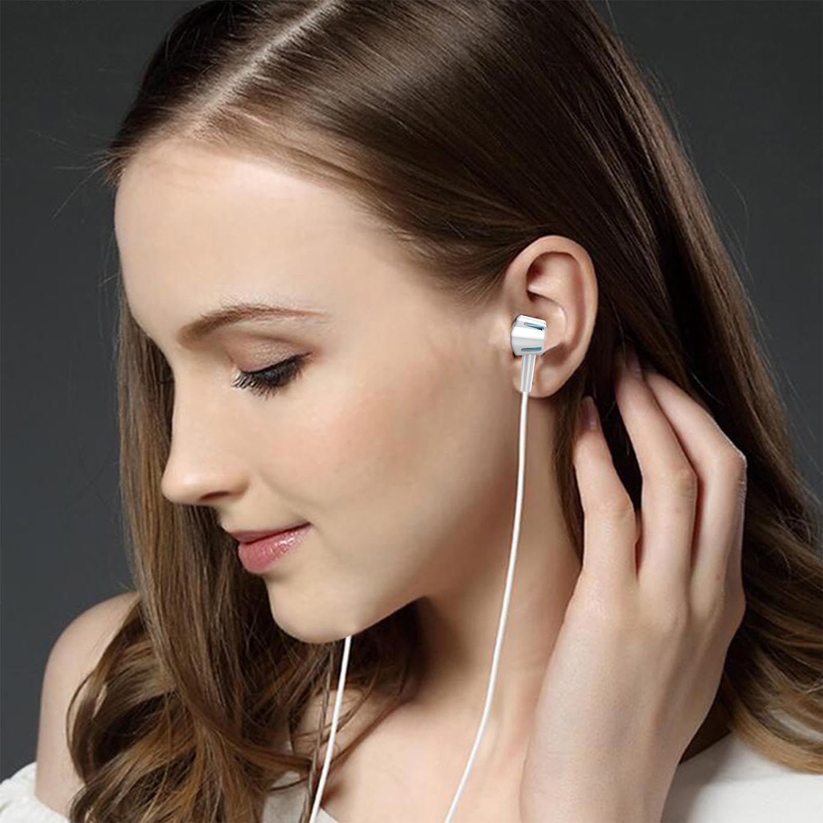 Écouteurs filaires – Écouteurs intra-auriculaires filaires, appareil audio stéréo, réduction du bruit avec double membrane en fibre de carbone, utilisation d'écoute de musique, appels téléphoniques