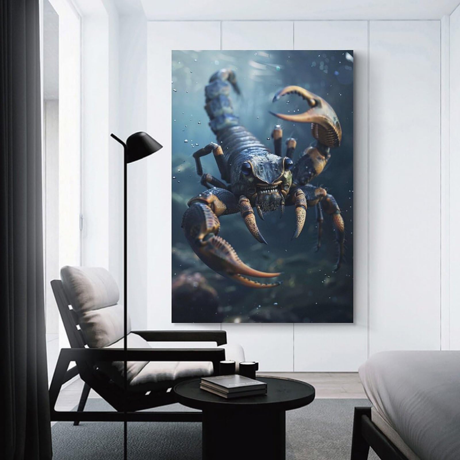 Junmoney Scorpion Sea Wall Decor Canvas Print 20x30inch(50x75cm), for Lounge, Study, Hallway Or Flat Walls, Decorative Artwork with Broad Appeal