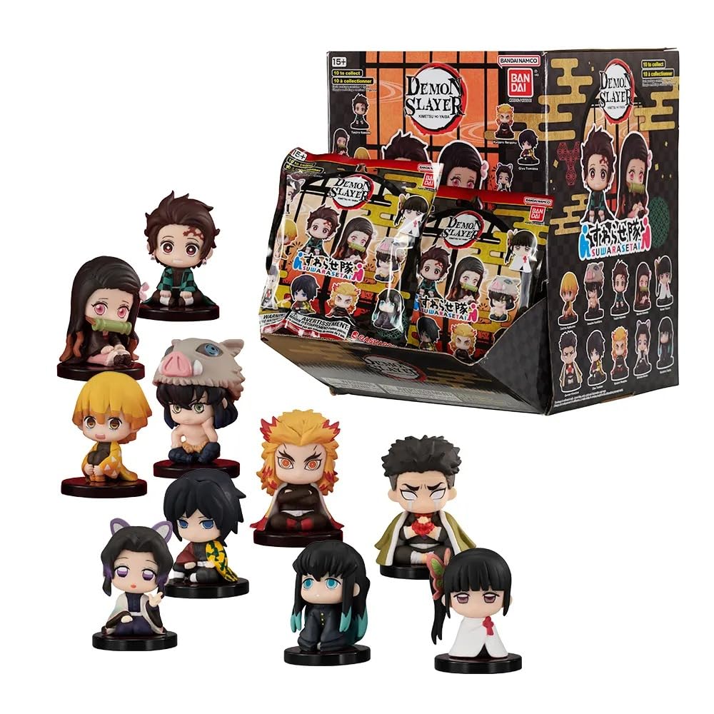 Bandai Namco - Demon Slayer: Suwarase-tai Mini Figures Series 1, Gashapon Blind Pack Figure - Random Pick