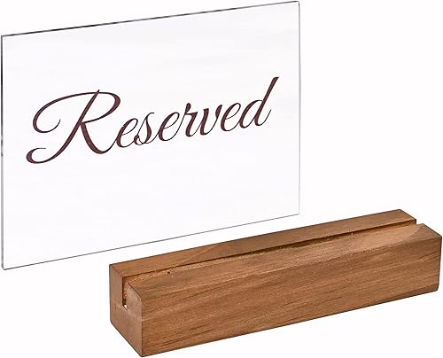 Miniatura 6 de Sparkle Race Letreros de mesa reservados, paquete de 6 letreros acrílicos reservados para bodas con soportes de madera, tarjetero para cenas,