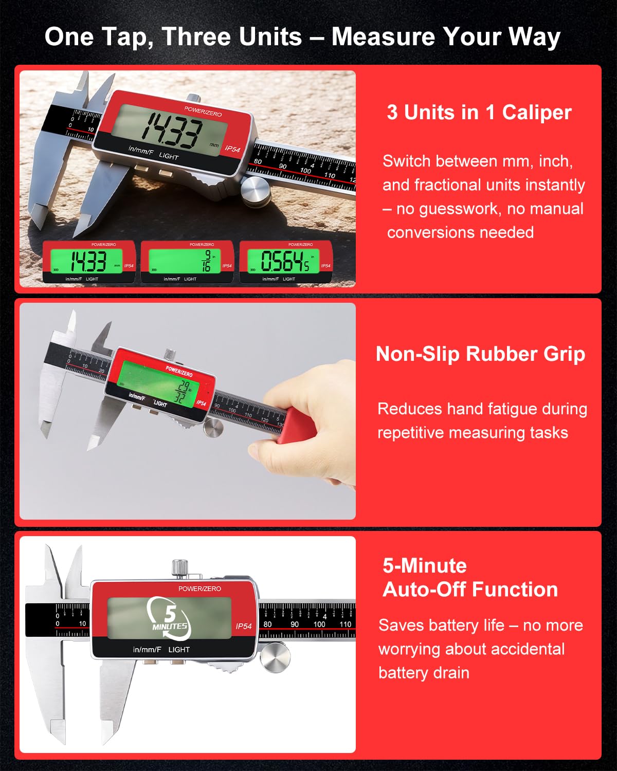 GODESON Digital Calipers - Rechargeable & Accurate -5 GODESON Digital Calipers - Rechargeable & Accurate -5