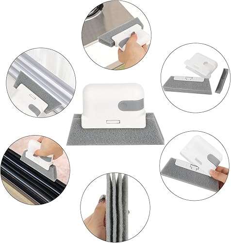 Miniatura 3 de 8 piezas de herramientas de limpieza de ranuras de mano, cepillos de limpieza de hendiduras para puertas y ventanas, limpiadores de ciegos, cepillo