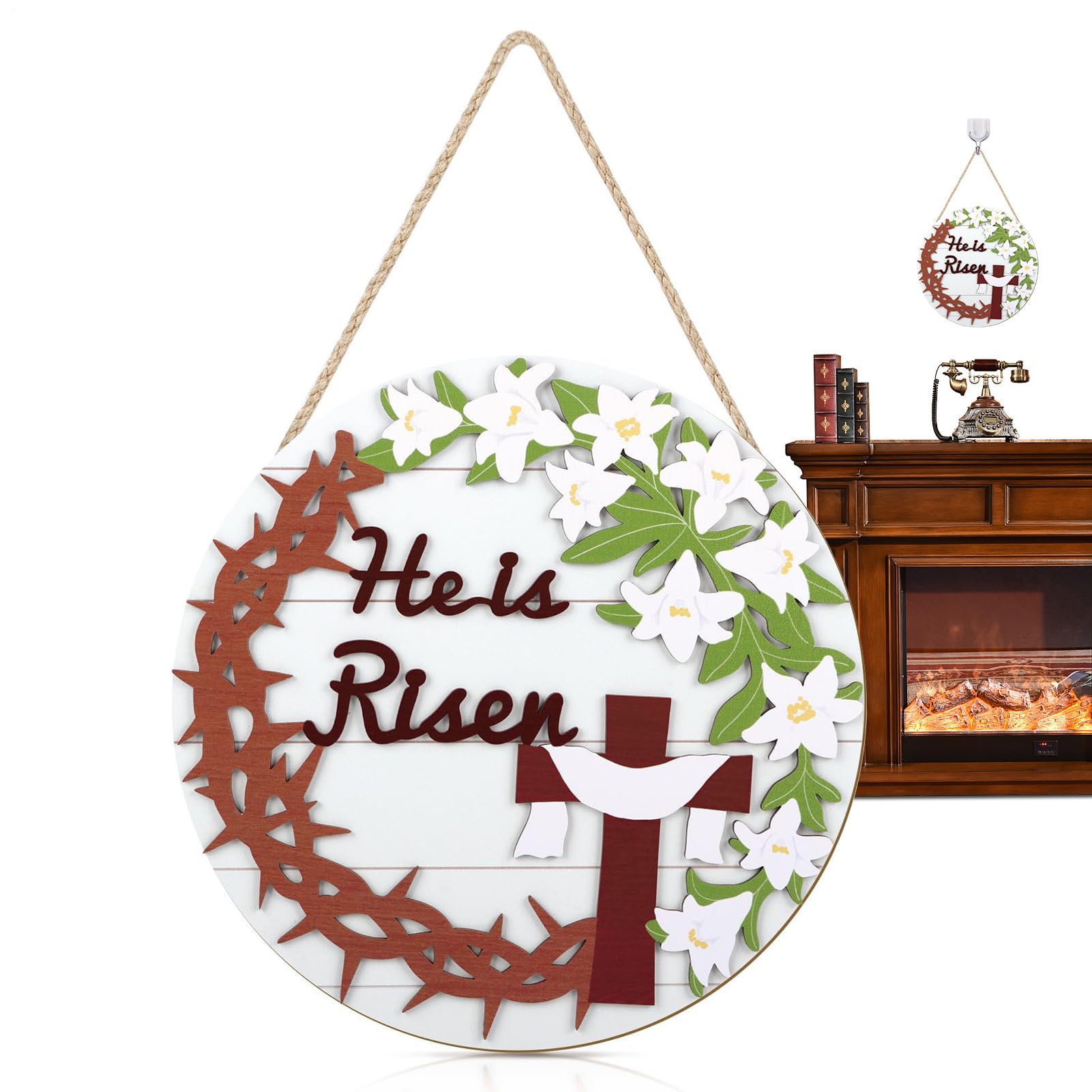 Adorno de Pascua para Ventana y Entrada de Casa Estilo Farmhouse