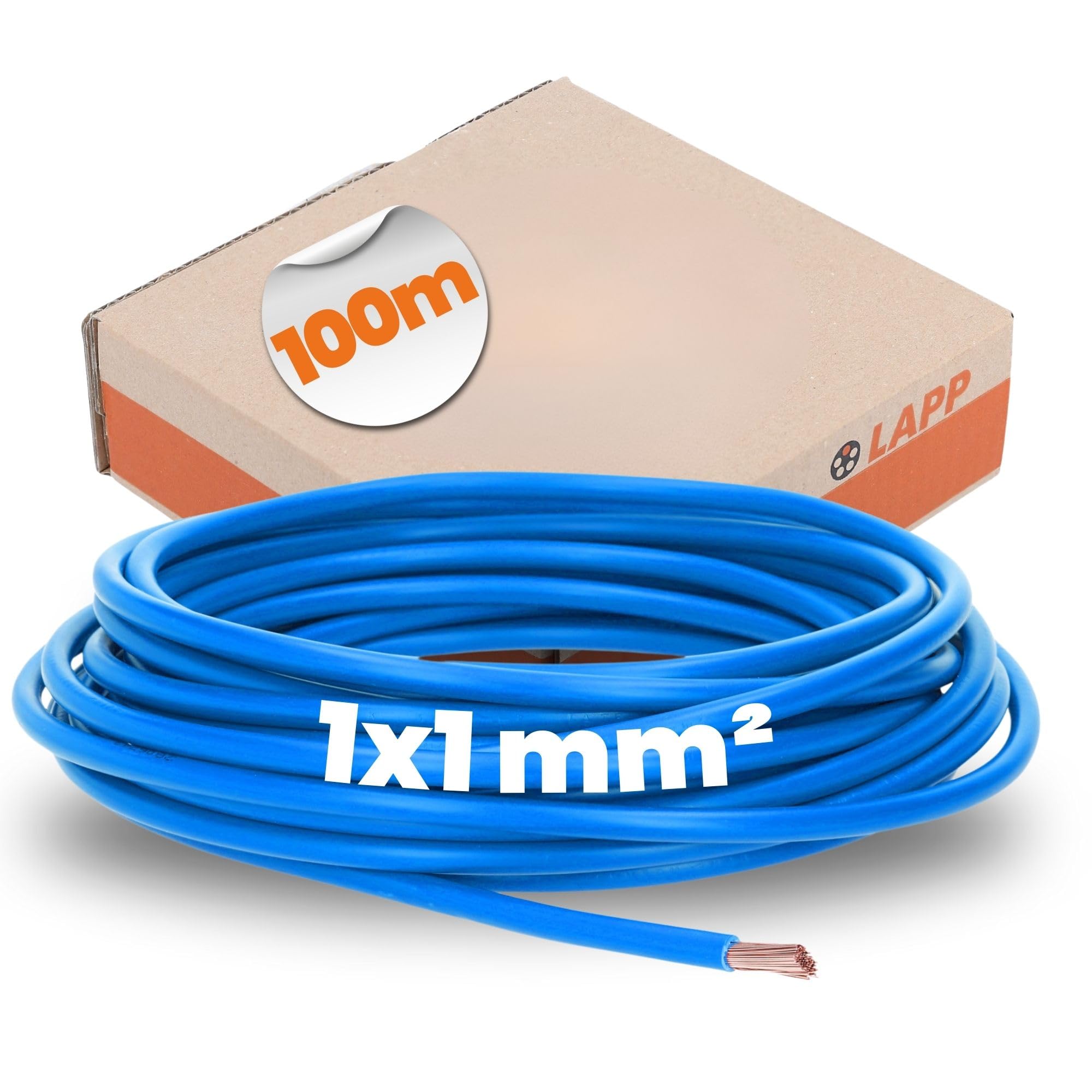 Lapp H05V-K 1x1 mm² Câble de Raccordement Flexible 100m - Bleu Foncé