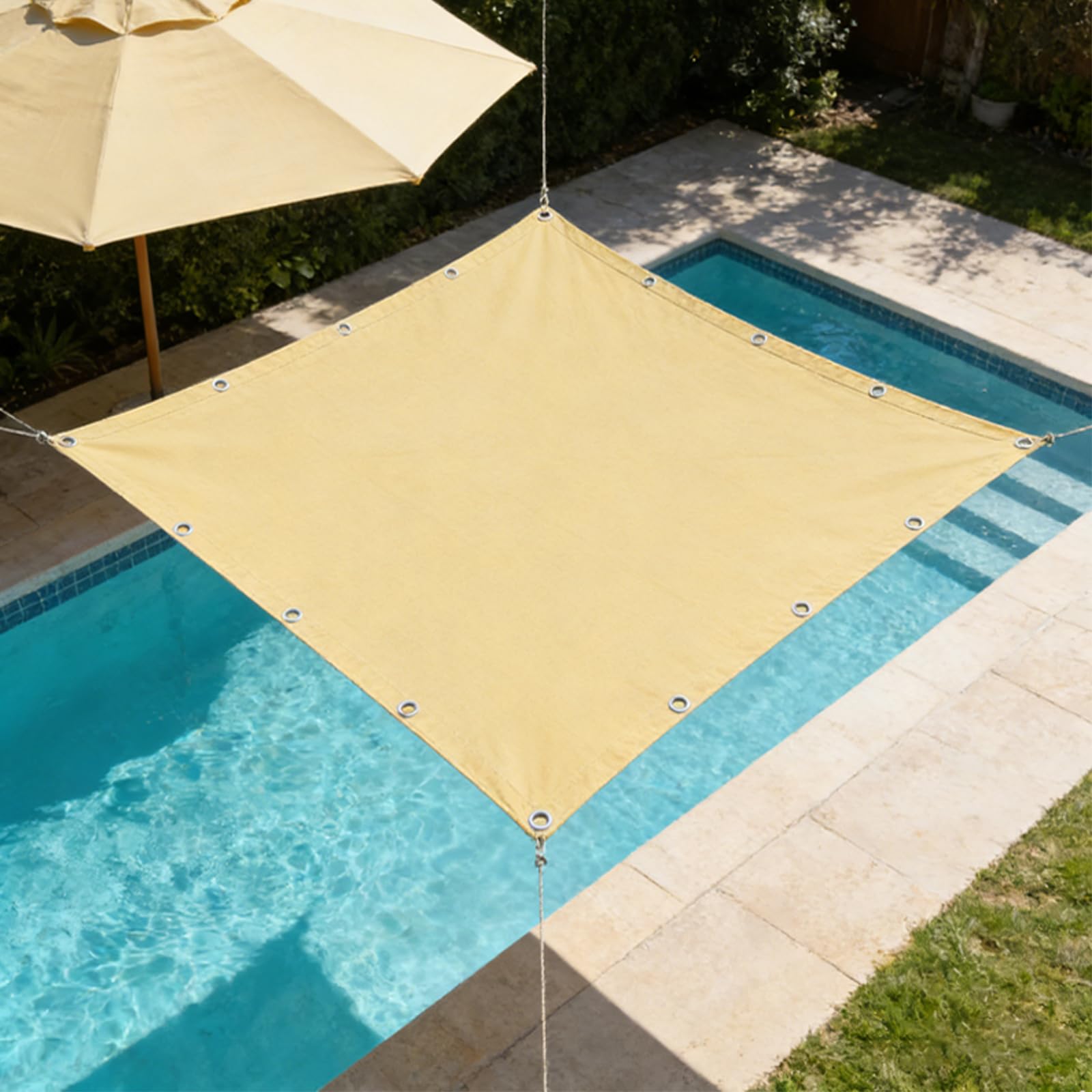 Toile d'ombrage en polyester anti-déchirure crème durable
