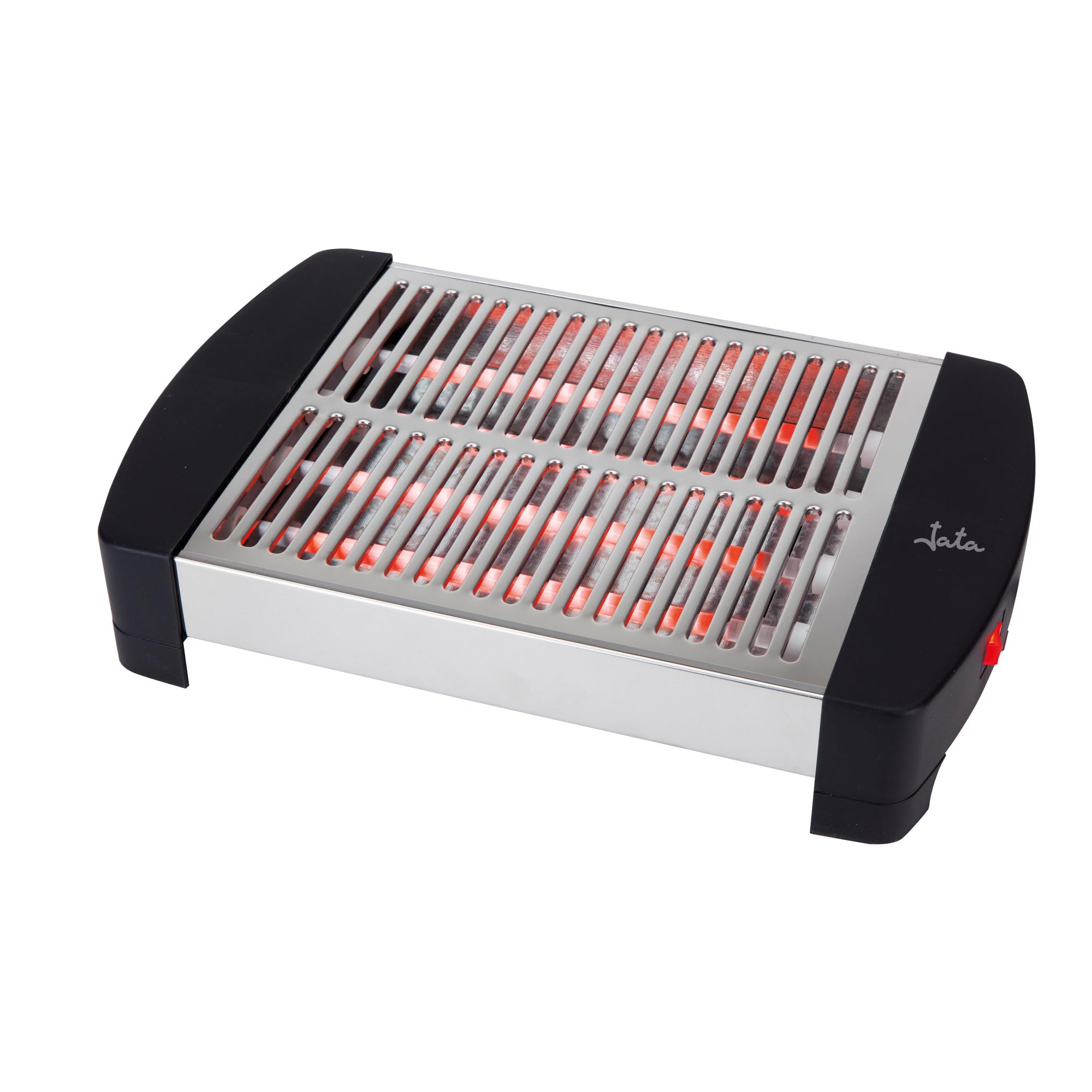 JATA TT589NG - Tostador Horizontal Tradicional, Tostador de Pan Plano Acero Inoxidable, 4 Resistencias de Cuarzo, Gran Superficie para Pan, Bollería y Repostería, 550W