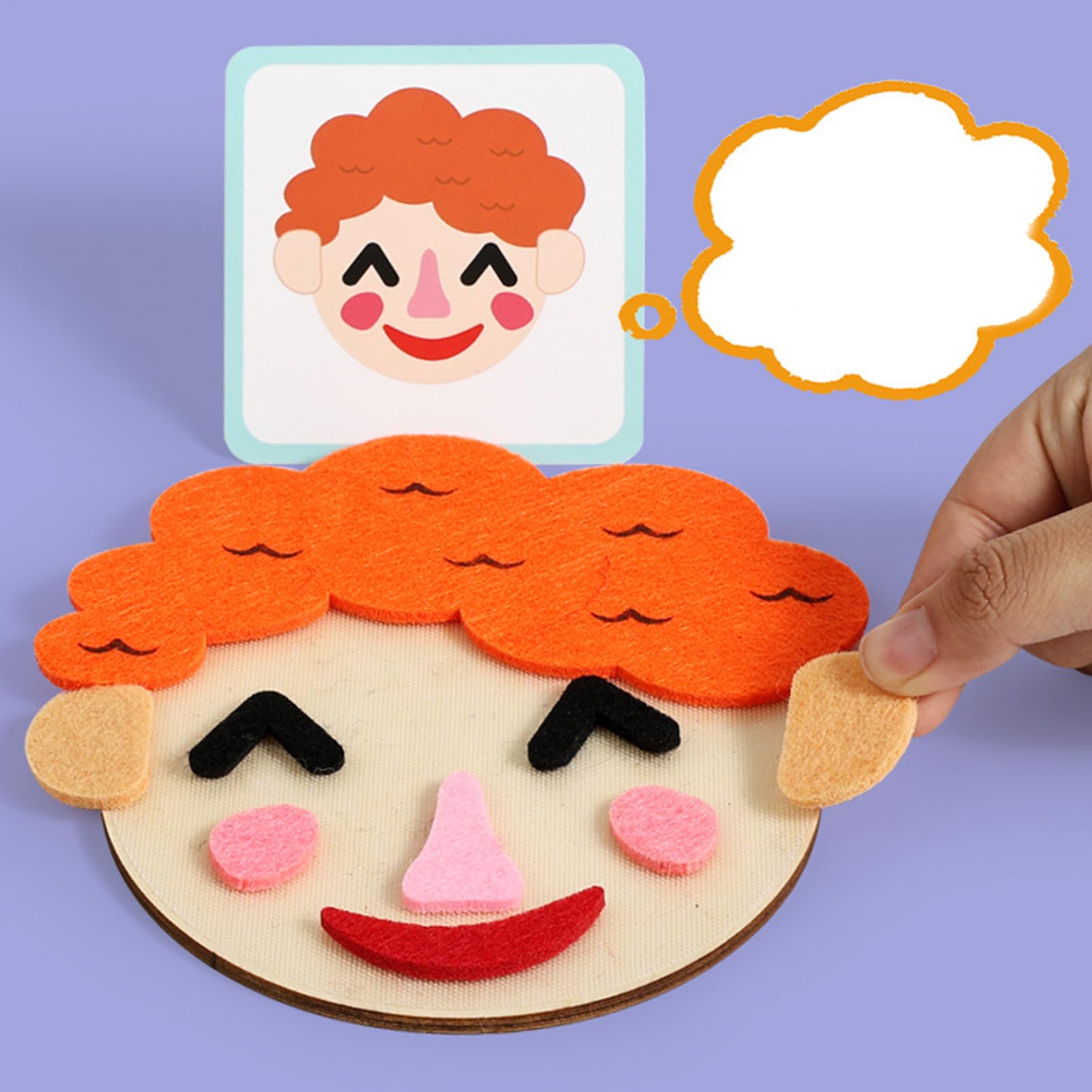 Giocattolo Dei Bambini Con Viso Ed Espressioni In Feltro,Gioco Educativo Divertente Con Carte Flash - Giocattolo Per L'Espressione Emotiva,Per Natale Asilo Compleanno Scuola Eventi Famiglia