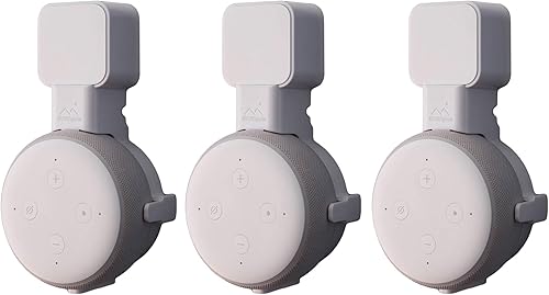 Vista 9 de Dot Genie Echo Dot Wall Mount El original Outlet Hanger Se adapta a Yaxa Echo Dot 3ª generación Sin sonido amortiguado Parrilla de Negro