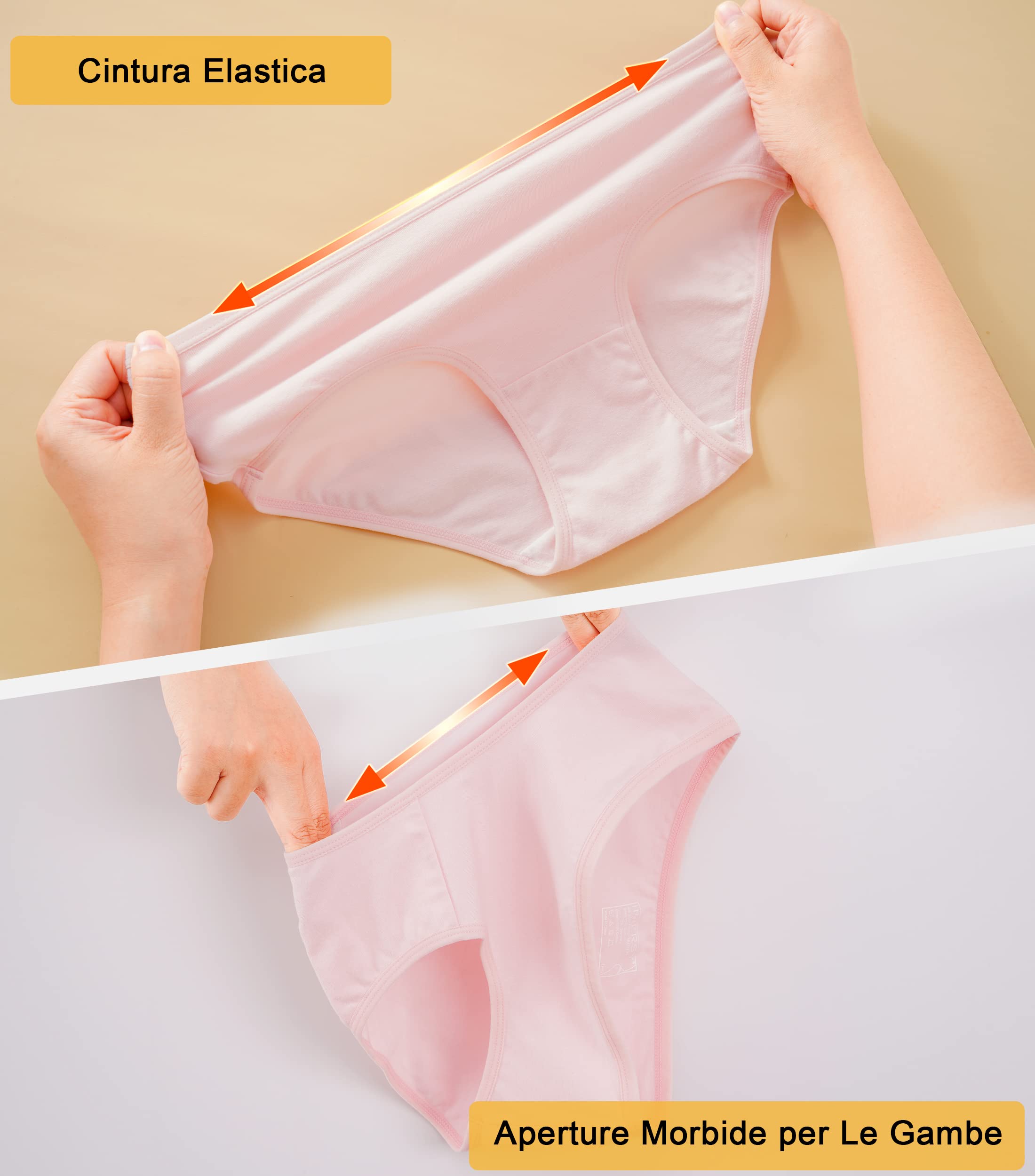 INNERSY Mutande Ragazza Adolescenti in Cotone Morbidi Slip Vita Media Intimo 10-16 Anni Pacco da 6