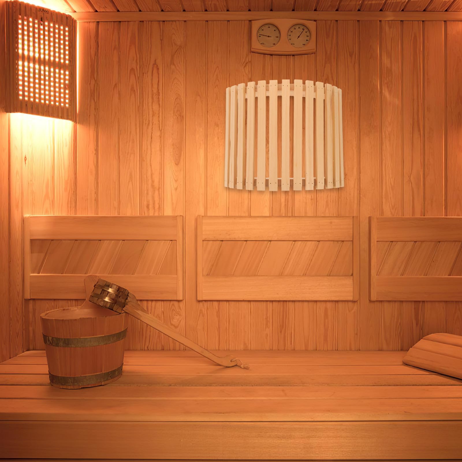 Ciieeo Saunalampenabdeckung für Sauna und Dampfraum Beige