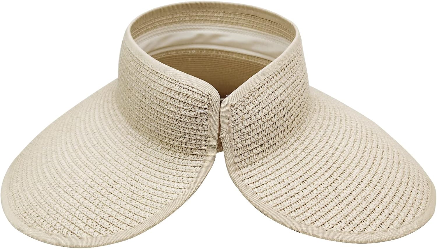 Women Sun with Roll-Up Ponytail Packable Foldable Wide Brim Straw UV Protection Sun Beach Hats for Women Travel - Image 6